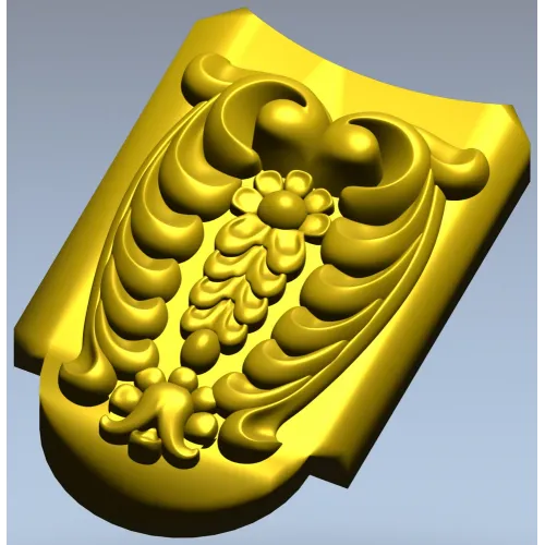 Florentine Acanthus Cartouche - STL 3D Model for CNC