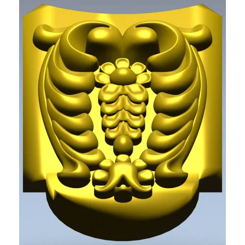 Florentine Acanthus Cartouche - STL 3D Model for CNC