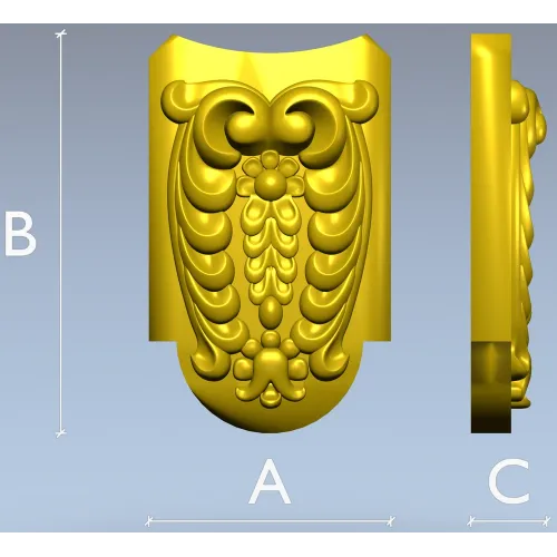 Florentine Acanthus Cartouche - STL 3D Model for CNC