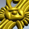 Картуш с розеткой - вертикальный декоративный элемент (stl модель)