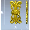 Картуш с розеткой - вертикальный декоративный элемент (stl модель)