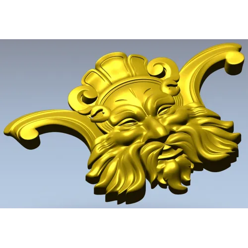 Маскарон "Лик лесного духа" - 3D модель в формате STL для ЧПУ
