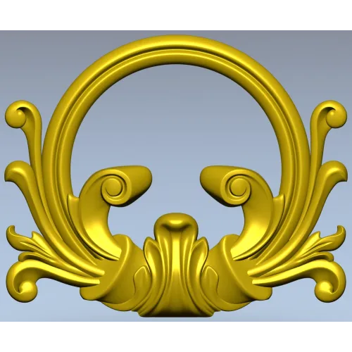 Rococo Acanthus Cartouche 3D STL for CNC