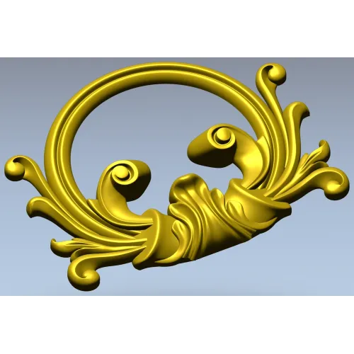 Rococo Acanthus Cartouche 3D STL for CNC