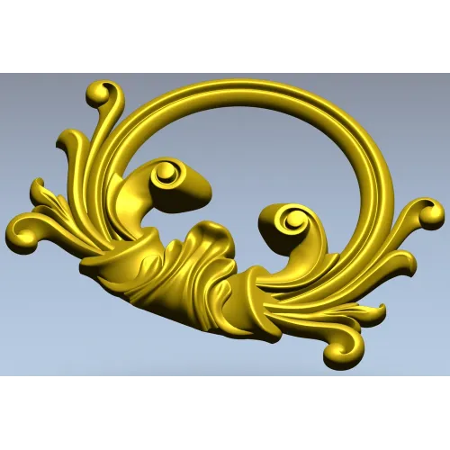 Rococo Acanthus Cartouche 3D STL for CNC