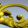Rococo Acanthus Cartouche 3D STL for CNC