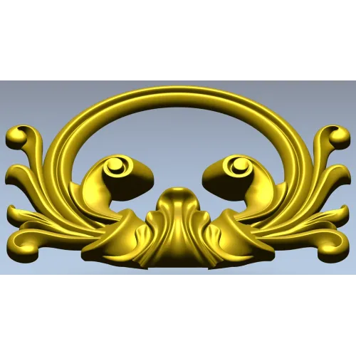 Rococo Acanthus Cartouche 3D STL for CNC