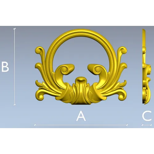 Rococo Acanthus Cartouche 3D STL for CNC