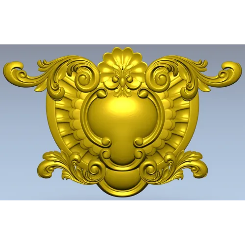Rococo Cartouche STL for CNC Router - Ornamental Central Panel