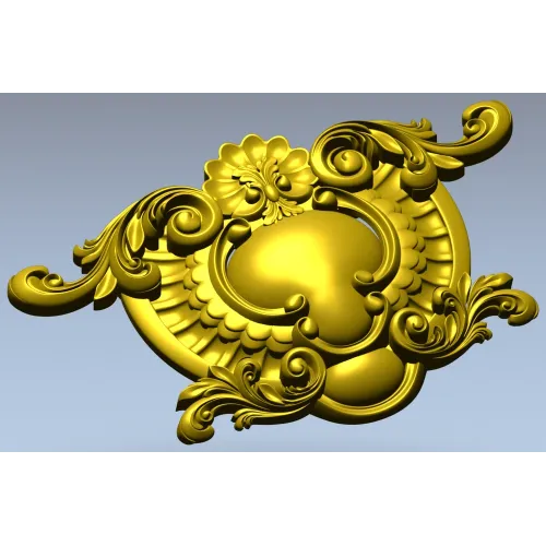 Rococo Cartouche STL for CNC Router - Ornamental Central Panel