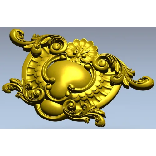 Rococo Cartouche STL for CNC Router - Ornamental Central Panel