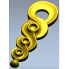 S-Rosette Vertical Applique STL