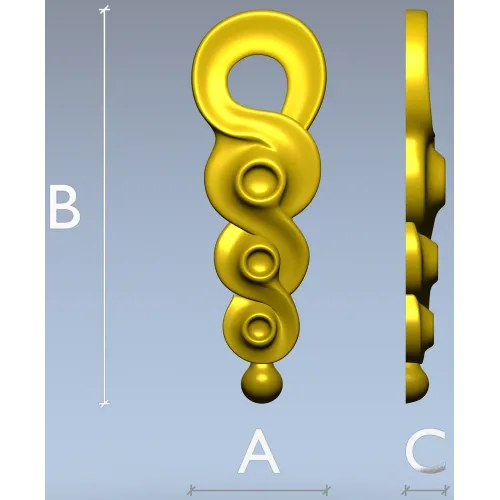 S-Rosette Vertical Applique STL
