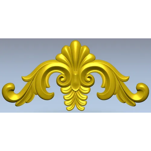 Acanthus Shell Cartouche - STL 3D model for CNC relief milling