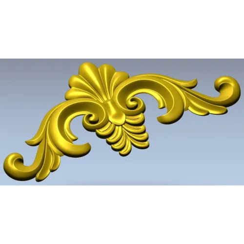 Acanthus Shell Cartouche - STL 3D model for CNC relief milling