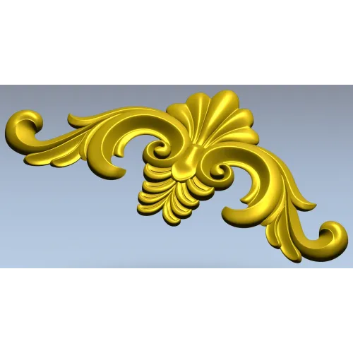 Acanthus Shell Cartouche - STL 3D model for CNC relief milling