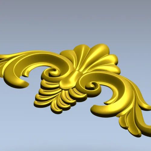 Acanthus Shell Cartouche - STL 3D model for CNC relief milling