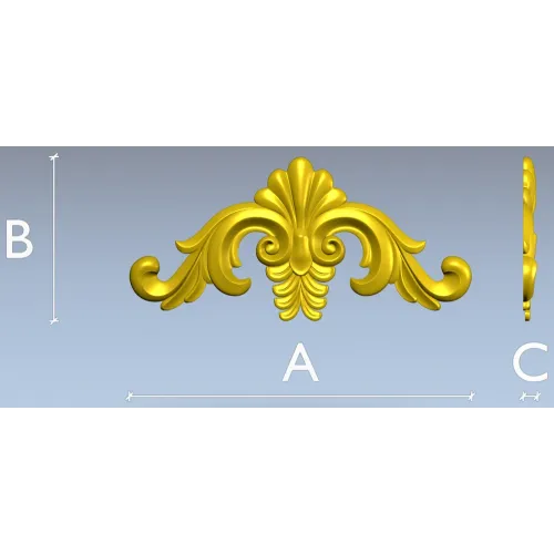Acanthus Shell Cartouche - STL 3D model for CNC relief milling