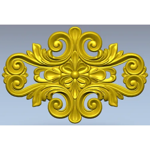 Rococo Floral Cartouche STL 3D Model for CNC