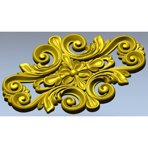 Rococo Floral Cartouche STL 3D Model for CNC