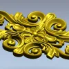 Rococo Floral Cartouche STL 3D Model for CNC