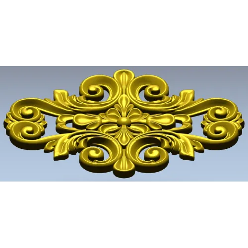 Rococo Floral Cartouche STL 3D Model for CNC