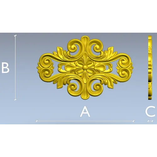 Rococo Floral Cartouche STL 3D Model for CNC