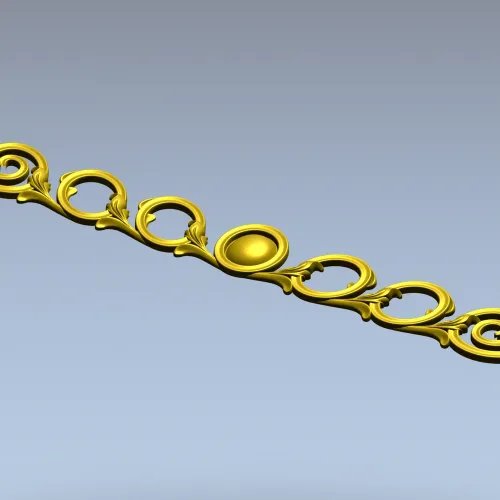 Горизонтальная декоративная лента с медальоном - 3D модель STL для ЧПУ