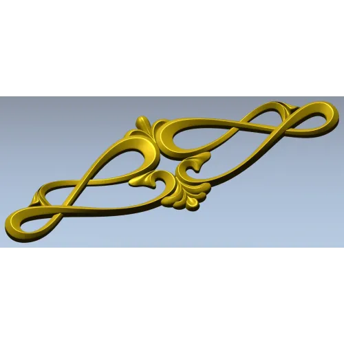 Rococo Scroll Applique STL for CNC