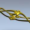 Rococo Scroll Applique STL for CNC