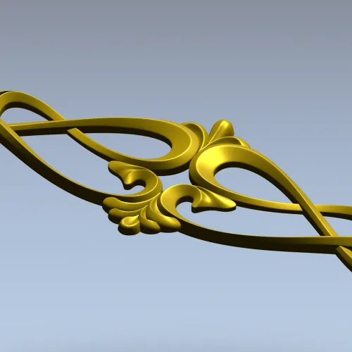 Rococo Scroll Applique STL for CNC