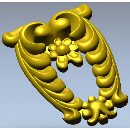 Laurel Crest Cartouche - STL 3D Model for CNC