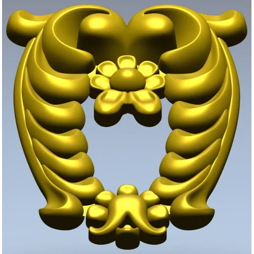 Laurel Crest Cartouche - STL 3D Model for CNC