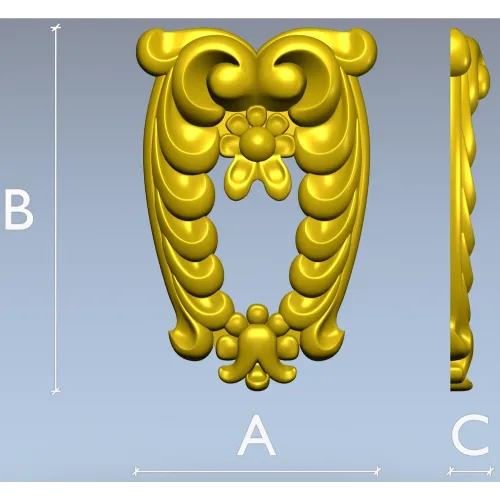 Laurel Crest Cartouche - STL 3D Model for CNC