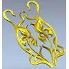 вертикальная stl модель растительного декора - картуш "Лилия Аурелия"