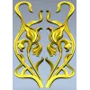 вертикальная stl модель растительного декора - картуш "Лилия Аурелия"