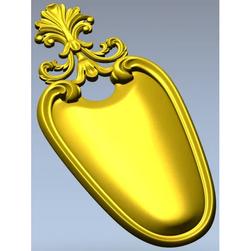 Rococo Shield Cartouche STL 3D Model for CNC