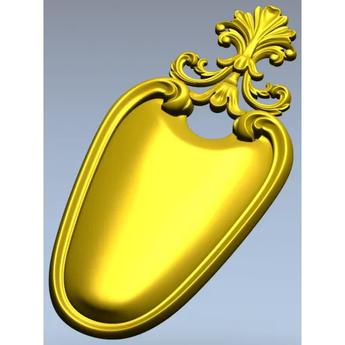 Rococo Shield Cartouche STL 3D Model for CNC