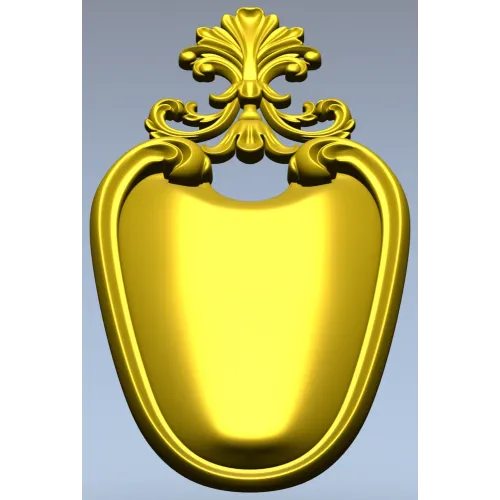 Rococo Shield Cartouche STL 3D Model for CNC