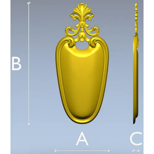 Rococo Shield Cartouche STL 3D Model for CNC