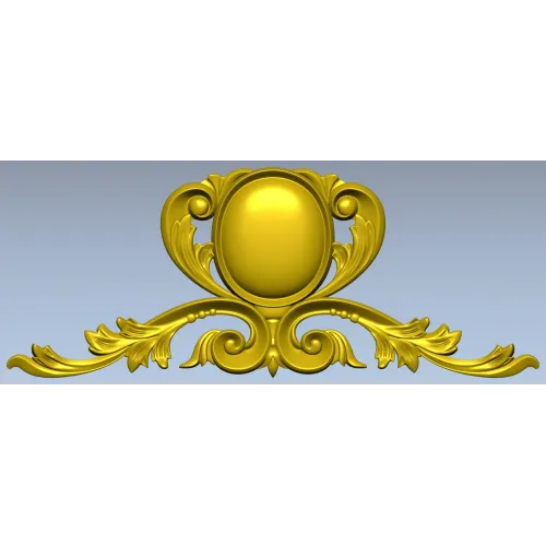 Baroque Oval Cartouche - 3D STL Model for CNC Relief