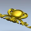 Baroque Oval Cartouche - 3D STL Model for CNC Relief