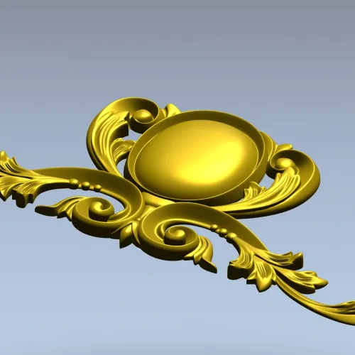 Baroque Oval Cartouche - 3D STL Model for CNC Relief