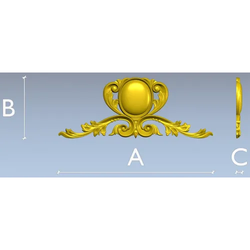 Baroque Oval Cartouche - 3D STL Model for CNC Relief