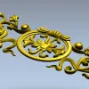 Рельефная классическая розетка-виньетка STL для ЧПУ