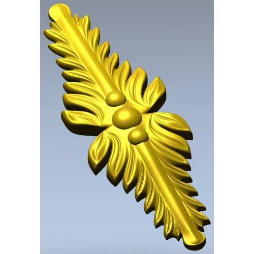 Vertical Acanthus Applique - STL 3D model for CNC