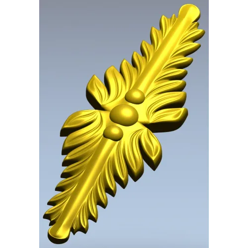 Vertical Acanthus Applique - STL 3D model for CNC