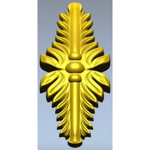 Vertical Acanthus Applique - STL 3D model for CNC