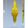 Vertical Acanthus Applique - STL 3D model for CNC