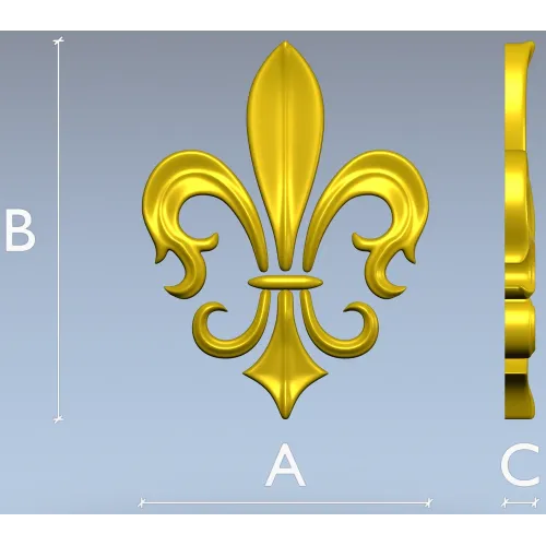 Fleur-de-lis - рельефная лилия в формате STL для ЧПУ